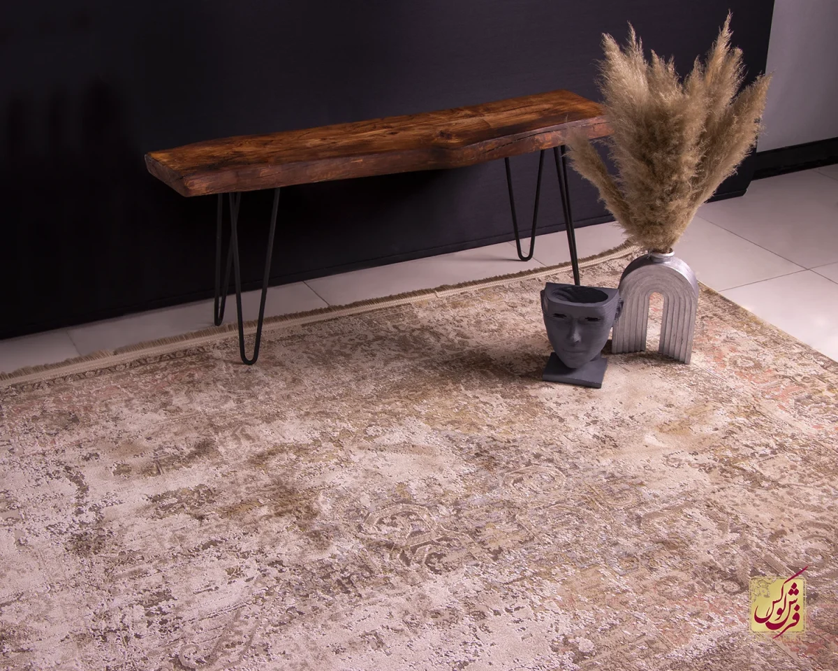 فرش وینتیج MC13 نسکافه ای کرم