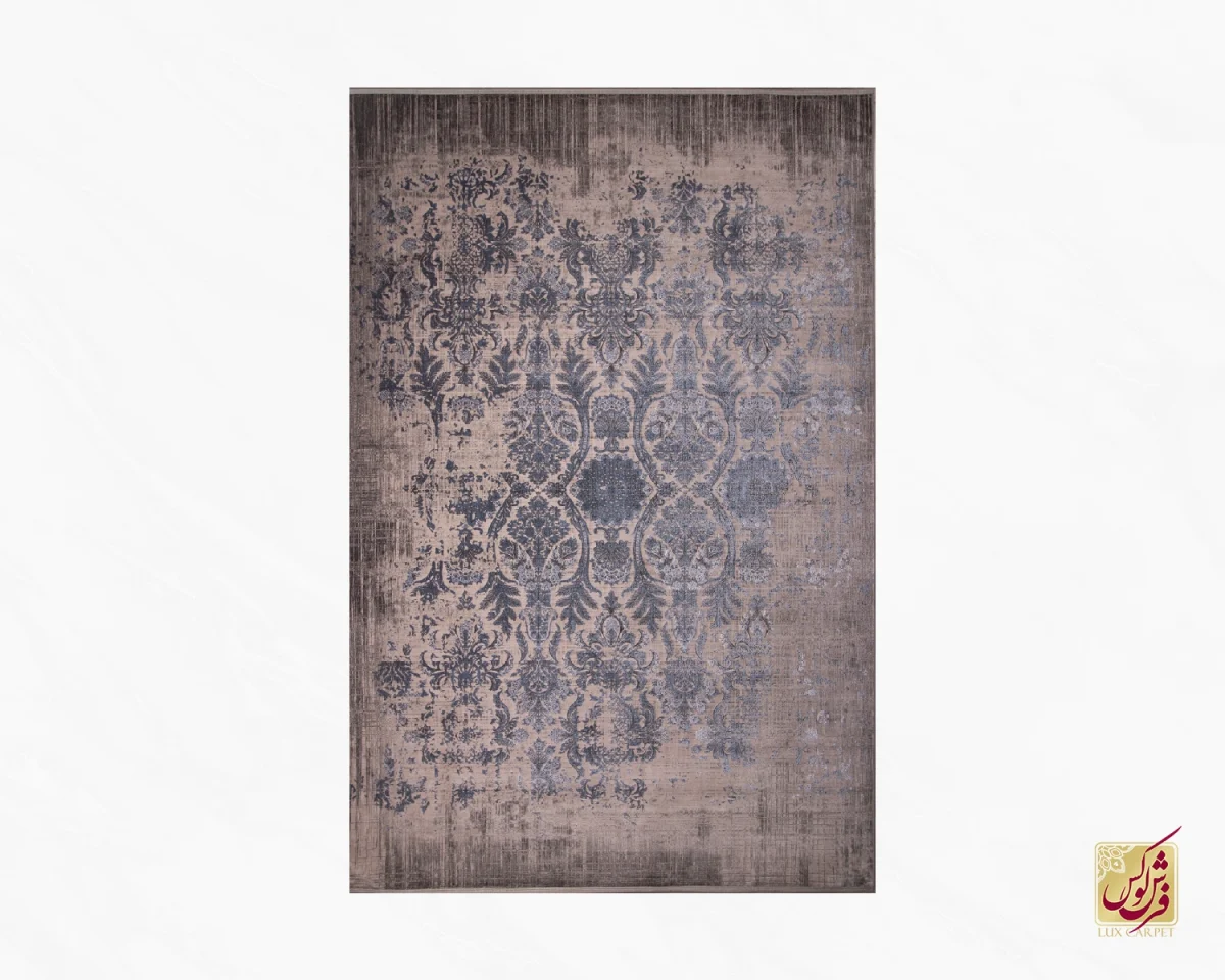 فرش وینتیج 49924 نسکافه‌ای آبی - تصویر 2