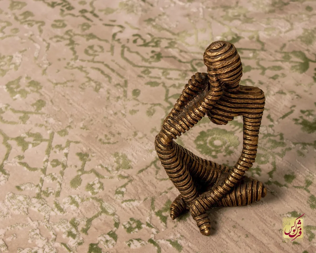 فرش وینتیج 3050 نسکافه‌ای سبز - تصویر 7