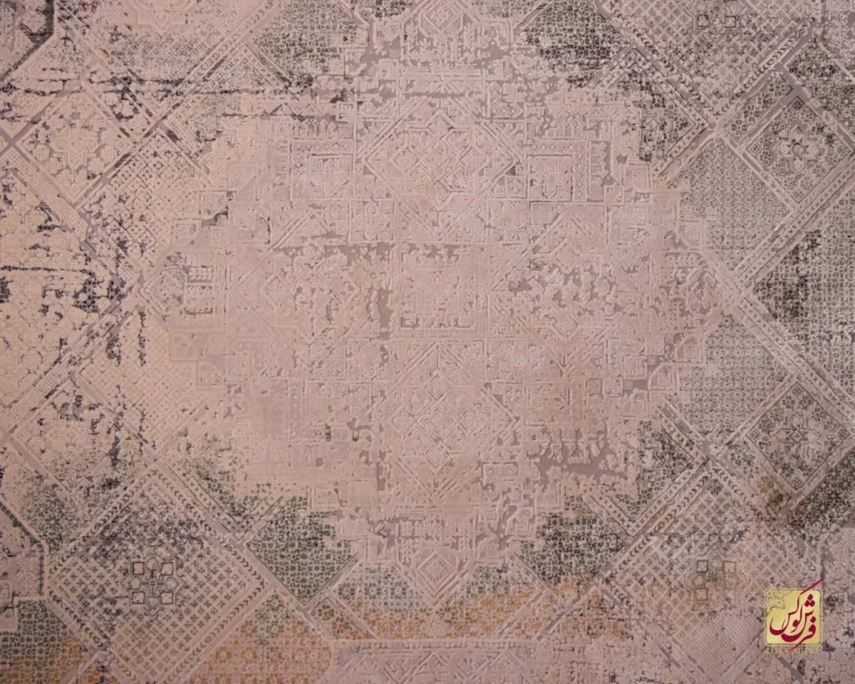 فرش وینتیج 412 نسکافه ای سبز - تصویر 3