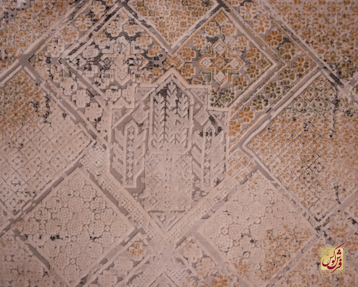 فرش وینتیج 412 نسکافه ای سبز - تصویر 4