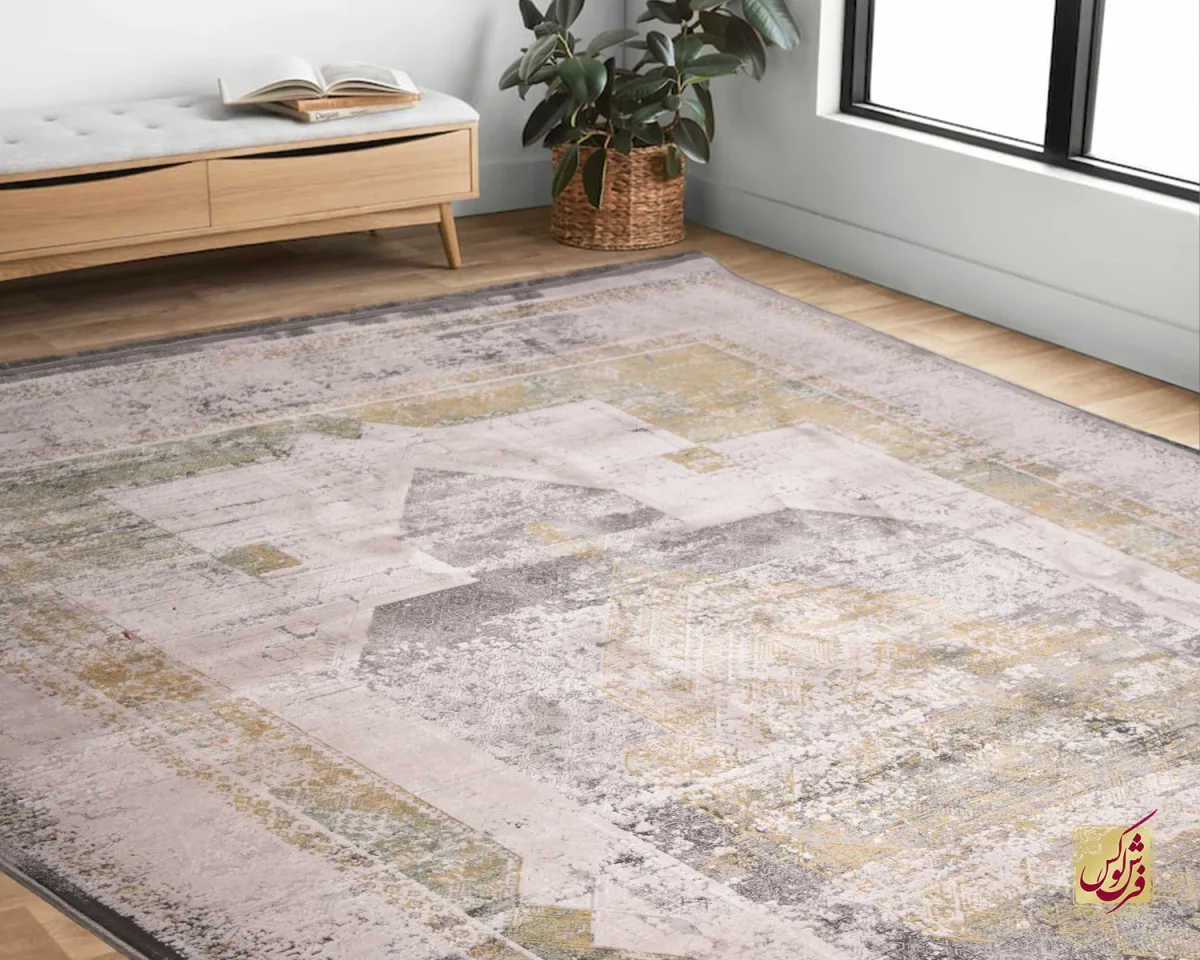 416-9 فرش وینتیج 416 نسکافه ای طوسی - تصویر 1