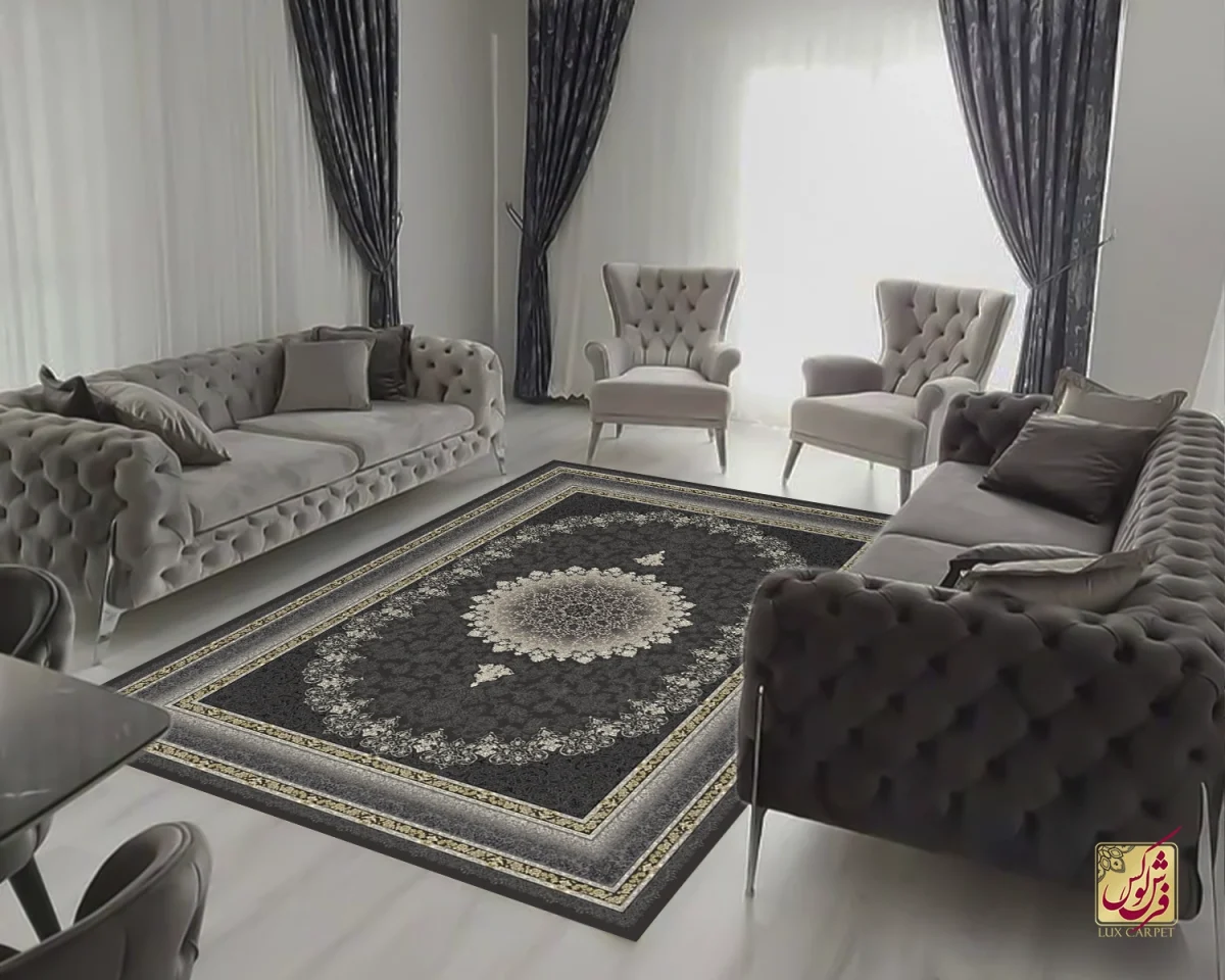 6016-ZOGHALI-4 فرش کلاسیک 6016 ذغالی