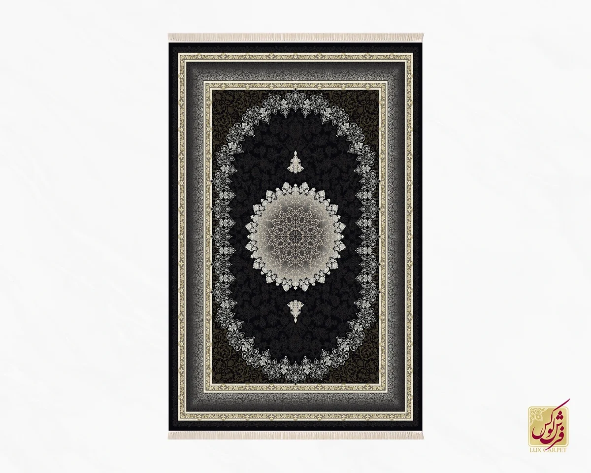 فرش کلاسیک 6016 سرمه ای - تصویر 2