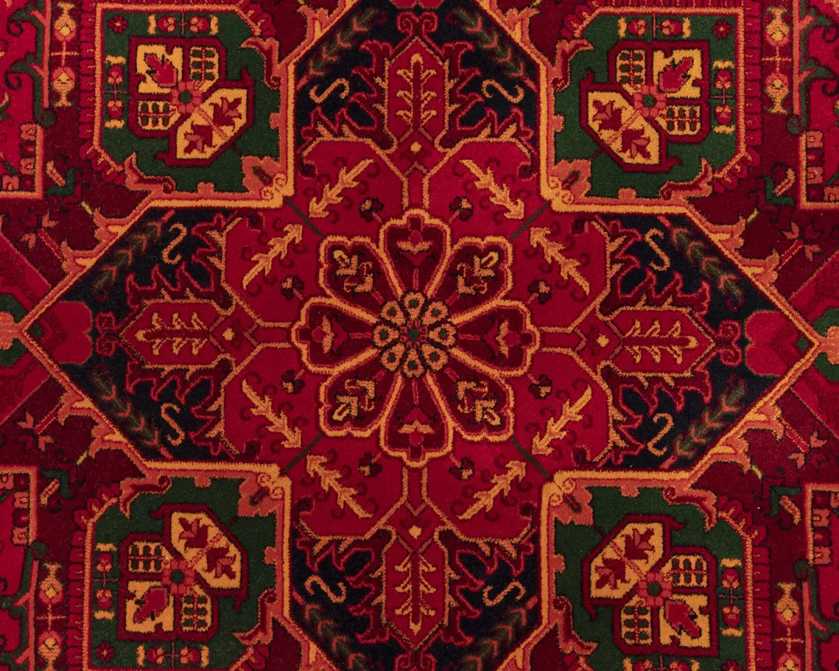 فرش ابریشم ماشینی 7055 لاکی - تصویر 3