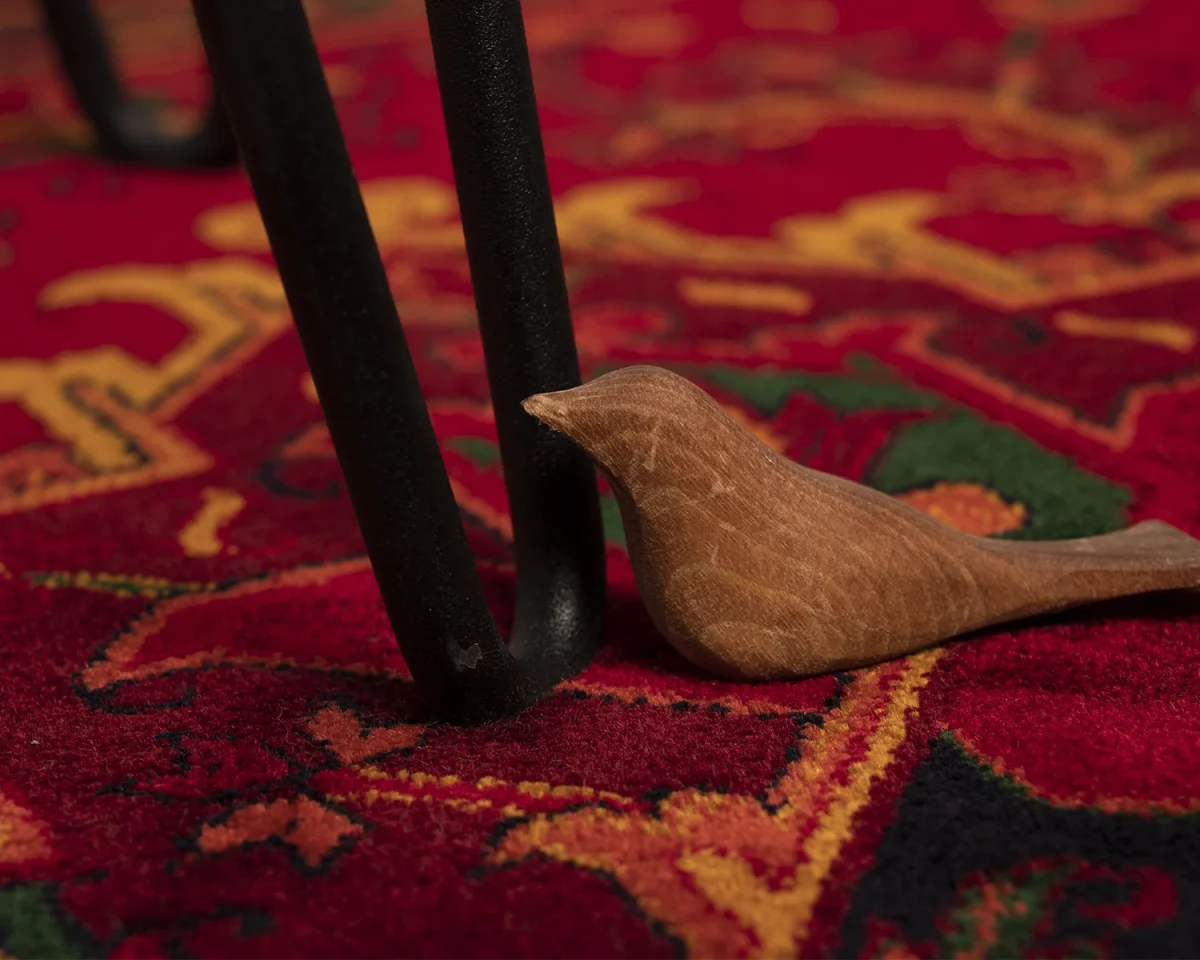 فرش ابریشم ماشینی 7055 لاکی - تصویر 14