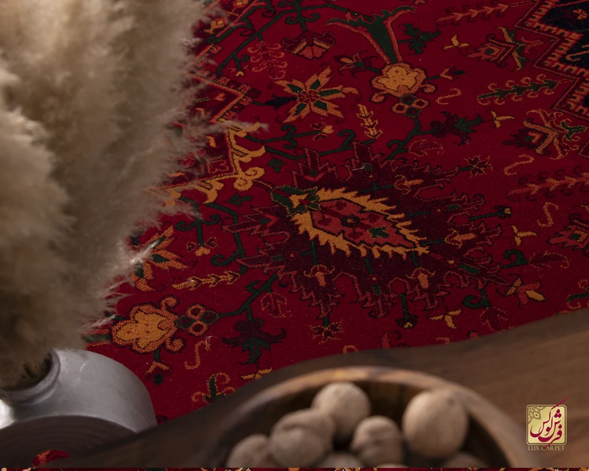 فرش ابریشم ماشینی 7055 لاکی - تصویر 8