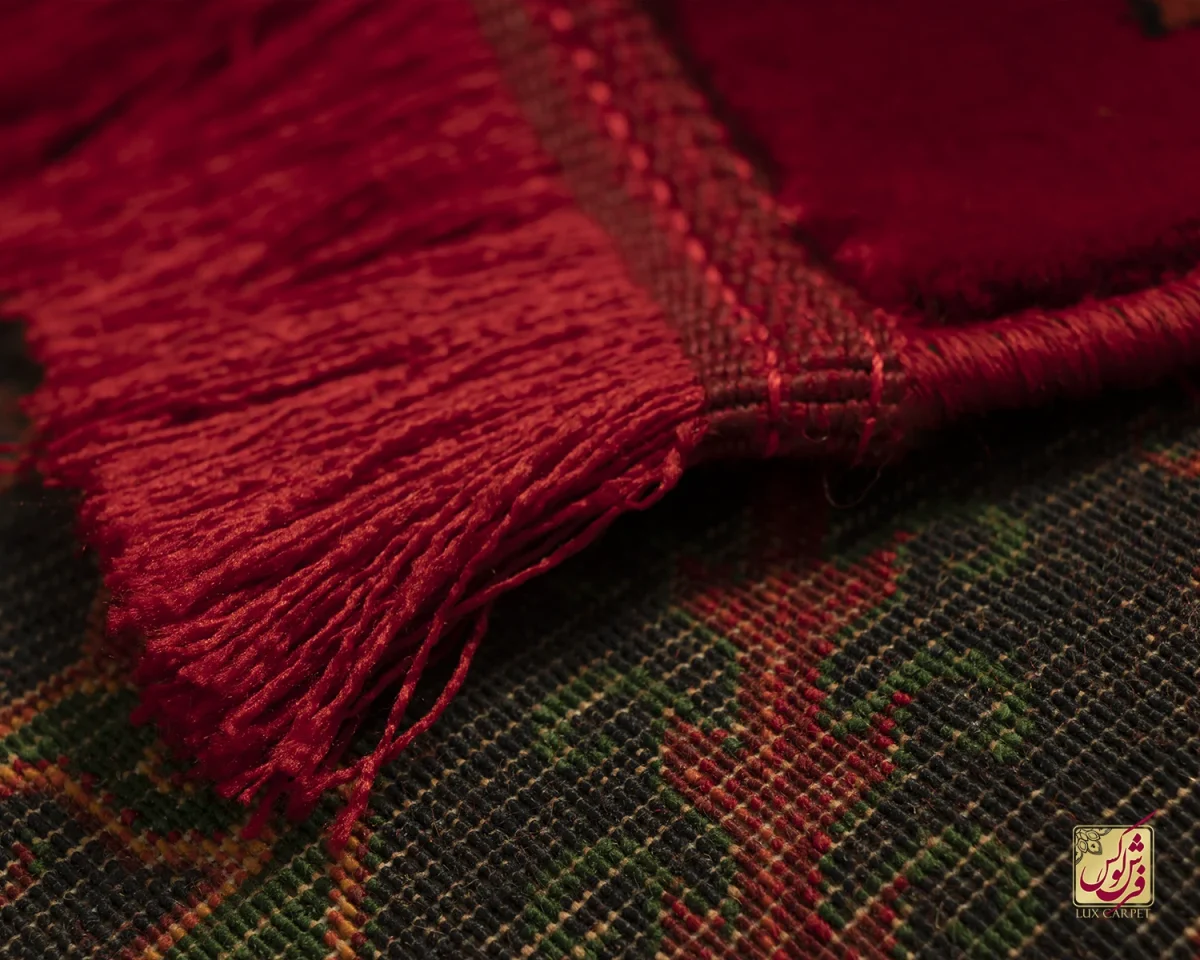 فرش ابریشم ماشینی 7055 لاکی - تصویر 5