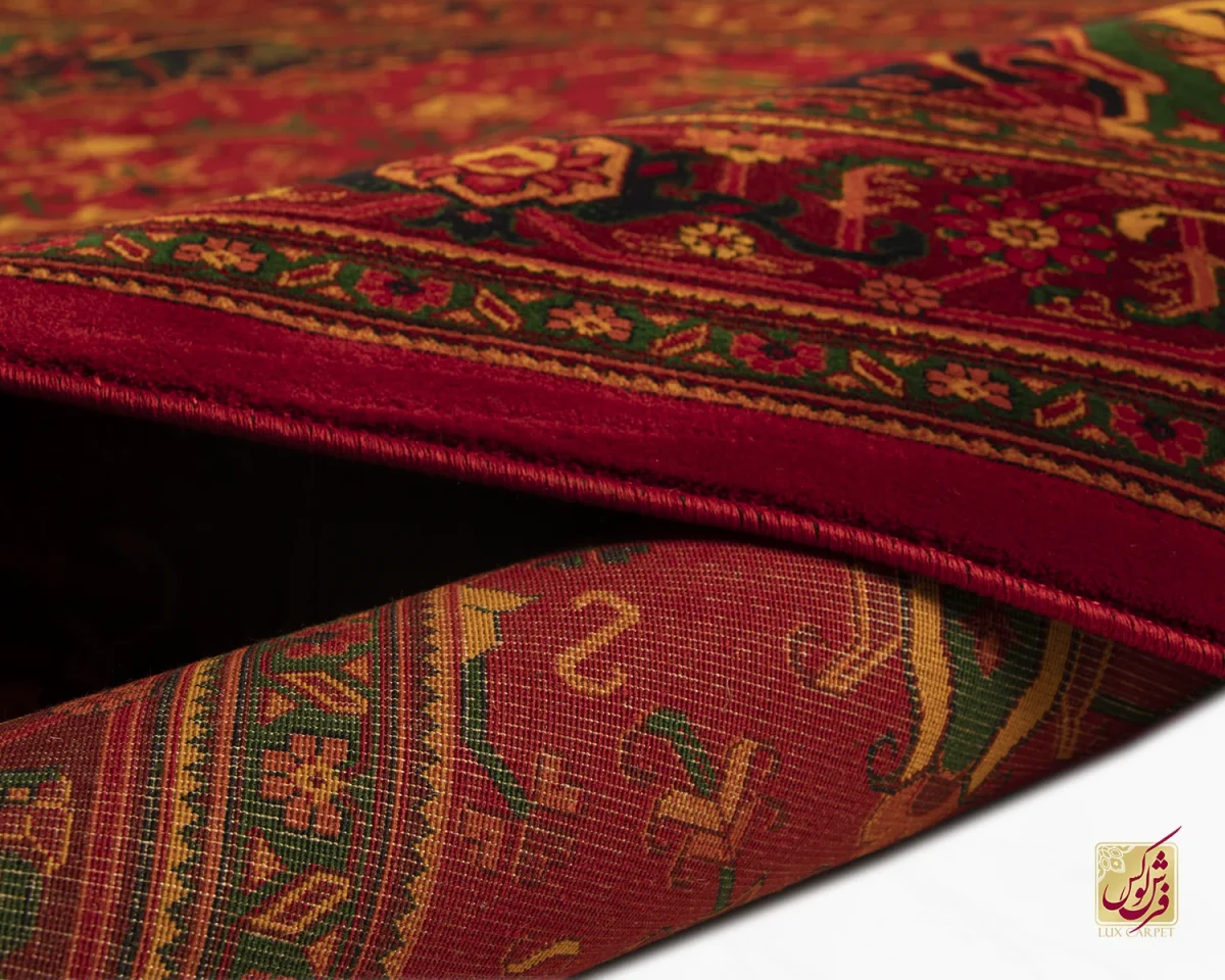 فرش ابریشم ماشینی 7055 لاکی - تصویر 7