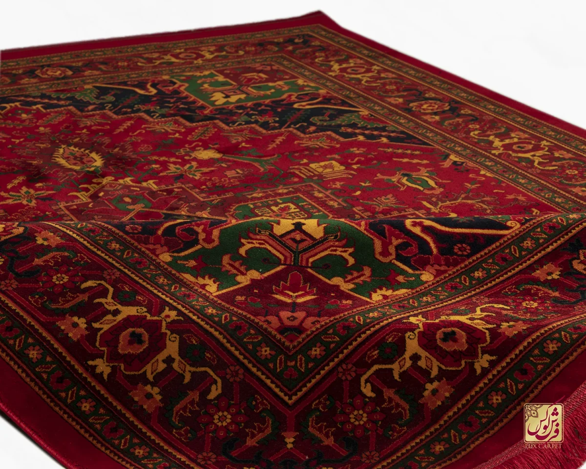 فرش ابریشم ماشینی 7055 لاکی - تصویر 10