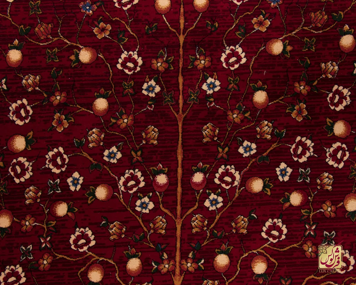 فرش ابریشم ماشینی 7058 لاکی - تصویر 10