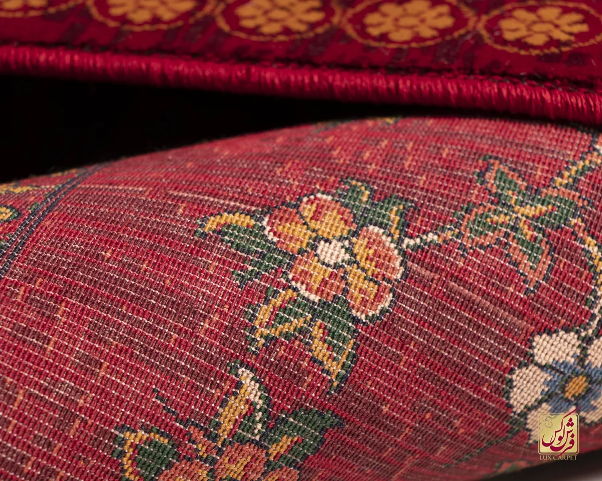 فرش ابریشم ماشینی 7058 لاکی - تصویر 5