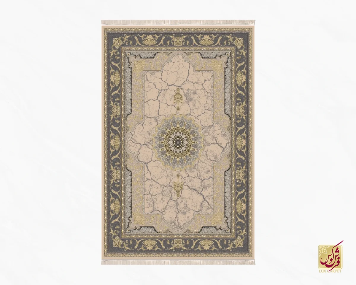 فرش کلاسیک 6024 موکا طلایی - تصویر 2