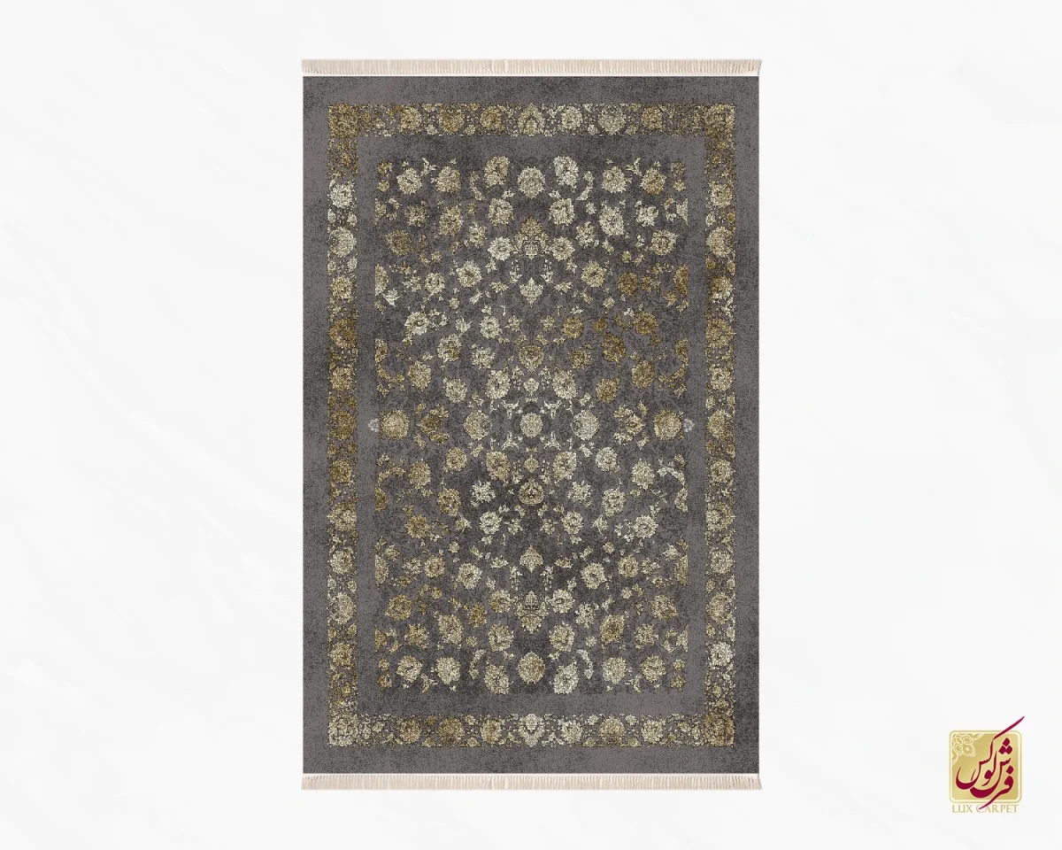 فرش کلاسیک 6018 نقره ای طلایی - تصویر 2