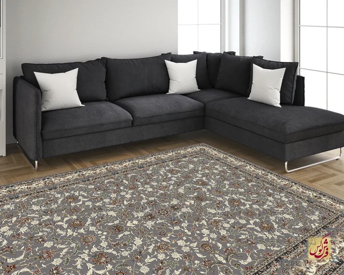 NOGHREI-4 فرش کلاسیک 6028 نقره ای - تصویر 1