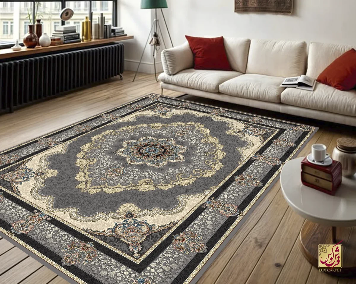 NOGHREI 4 فرش کلاسیک 6027 نقره ای - تصویر 1