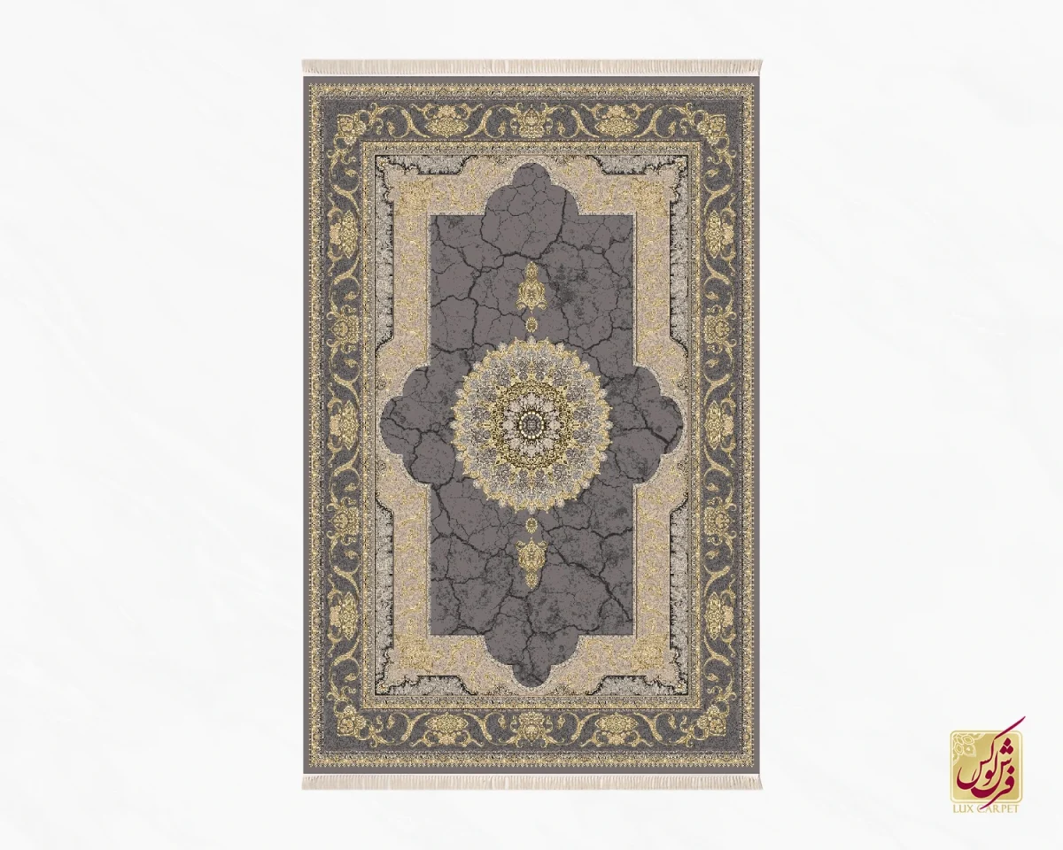 فرش کلاسیک 6024 نقره ای طلایی - تصویر 2