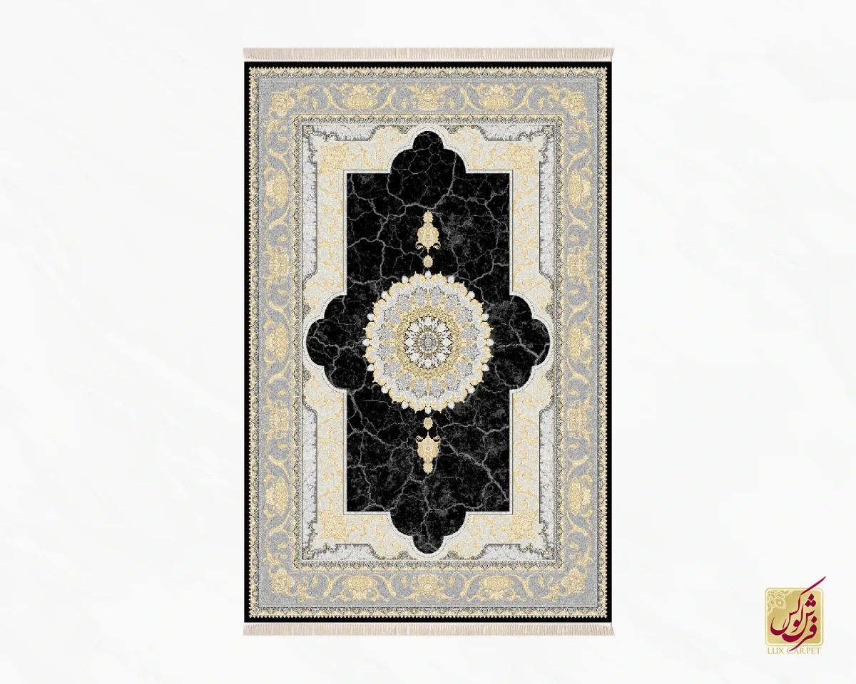 فرش کلاسیک 6024 سرمه ای طلایی - تصویر 2