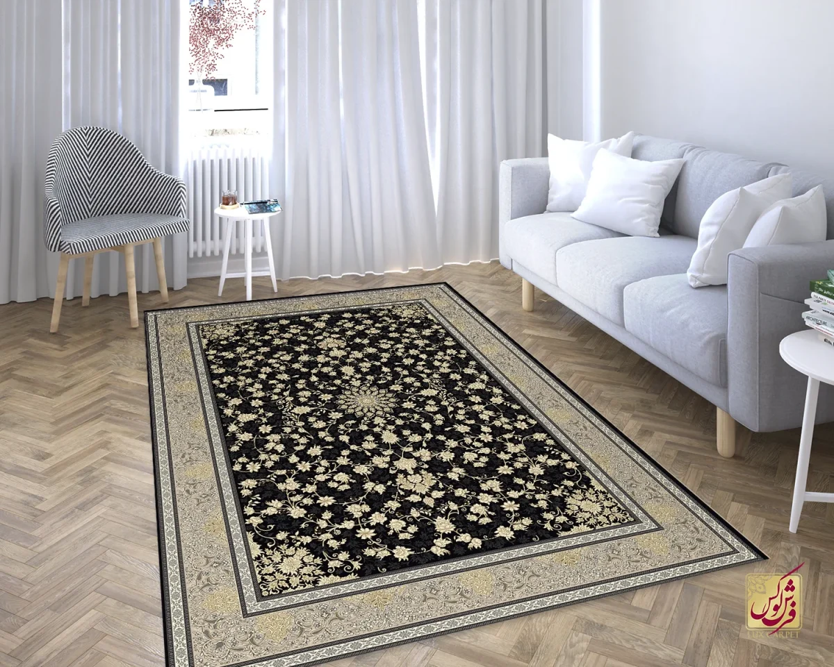 SORMEI-4 فرش کلاسیک 6012 سرمه ای طلایی - تصویر 1