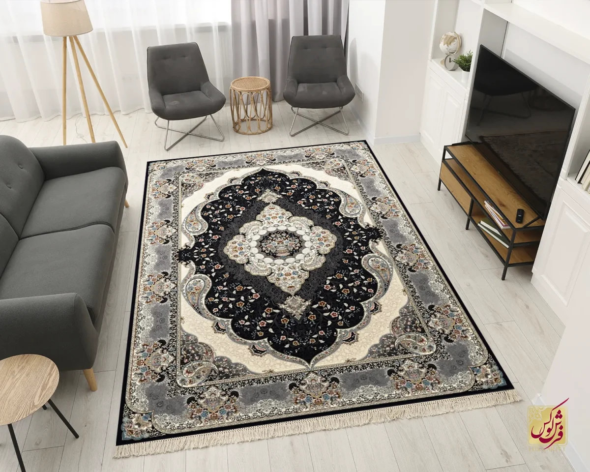 SORMEI-4 فرش کلاسیک 7005 سرمه ای طوسی - تصویر 1