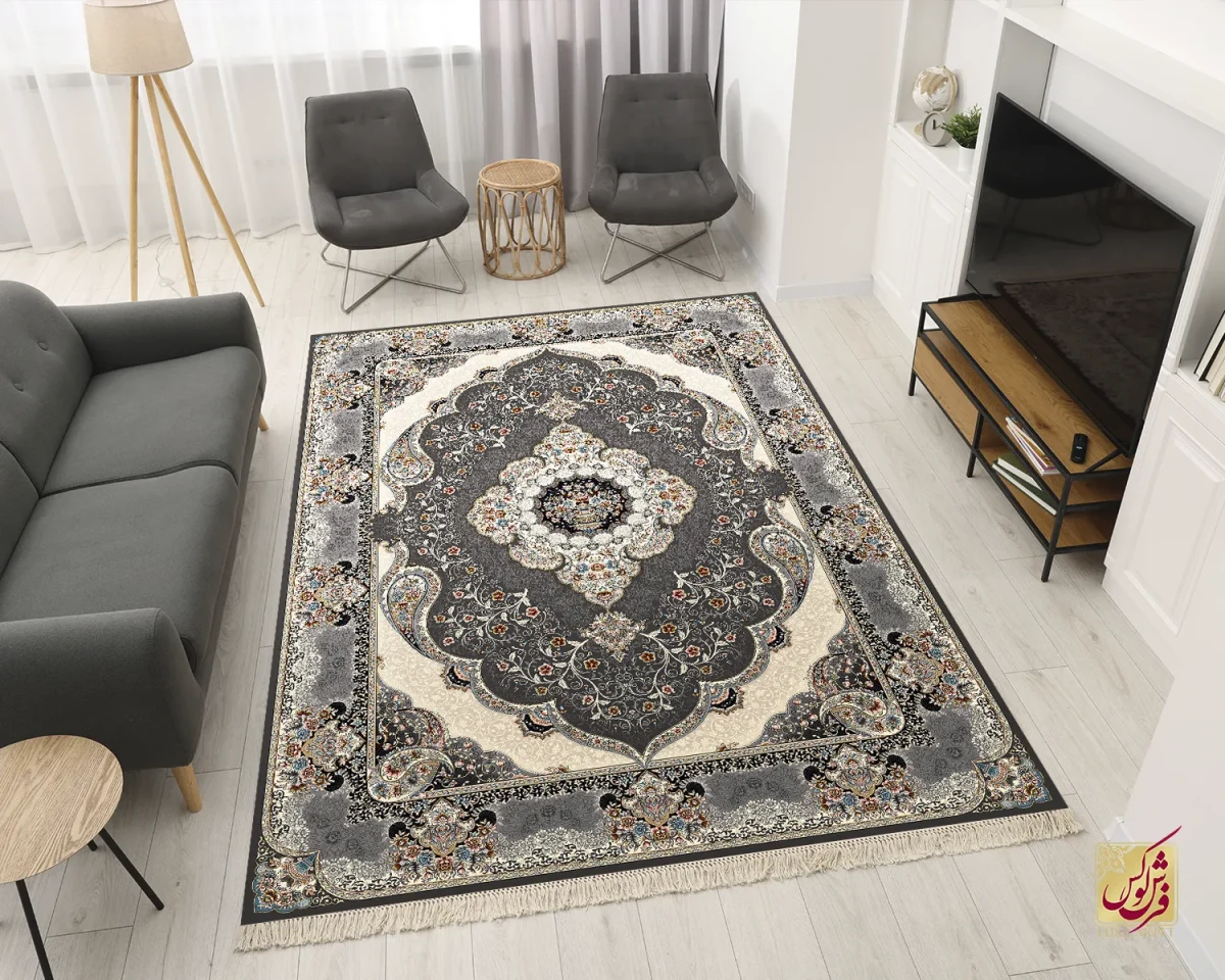 ZOGHALI-4 فرش کلاسیک 7005 ذغالی طوسی - تصویر 1