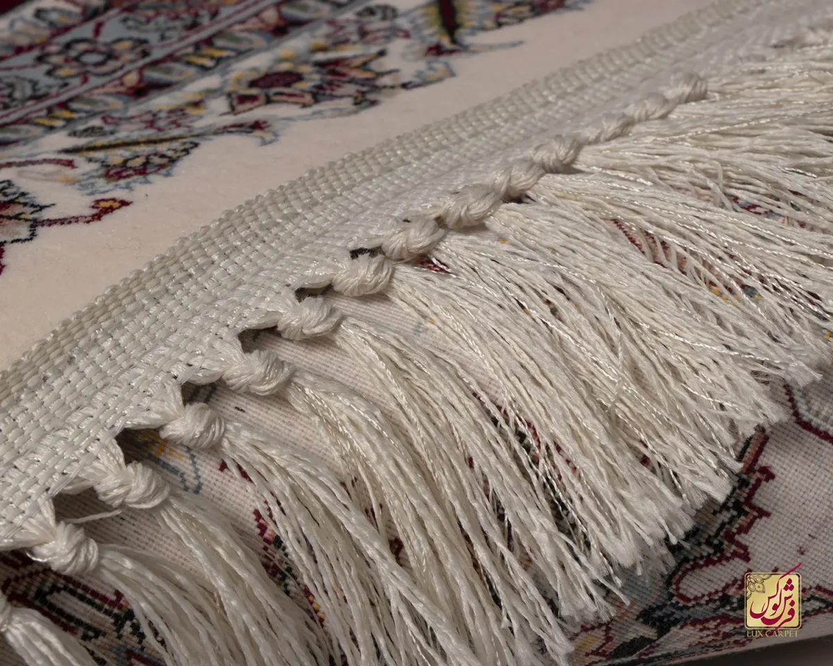 فرش ابریشم ماشینی ۱۲۱۷ کرم