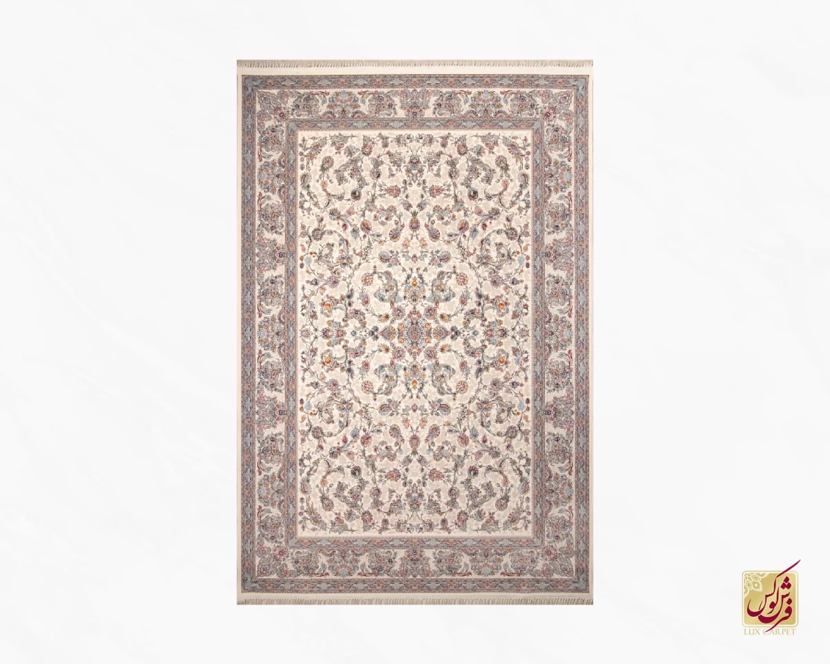 فرش ابریشم ماشینی 1248 کرم