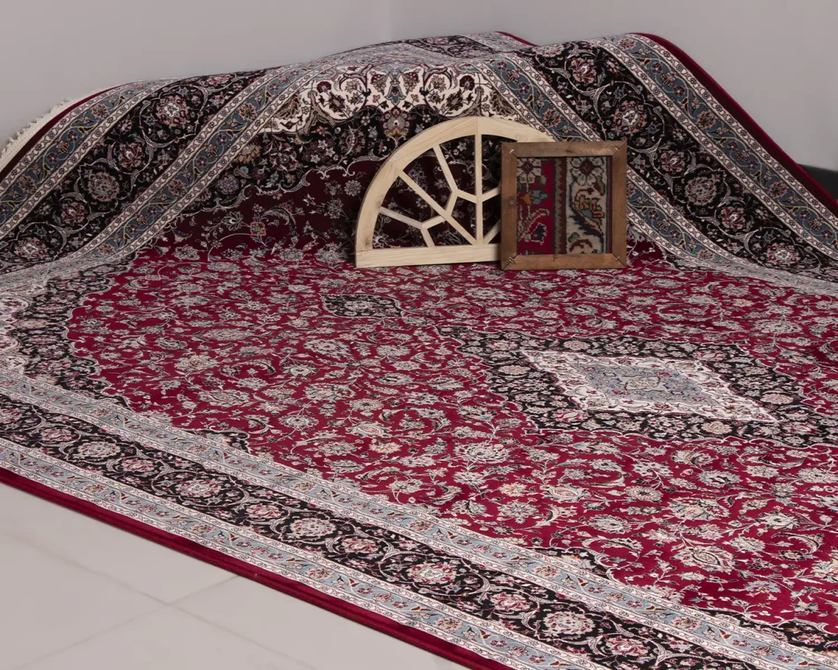 laki1262-8 فرش ابریشم ماشینی ۱۲۶۲ لاکی