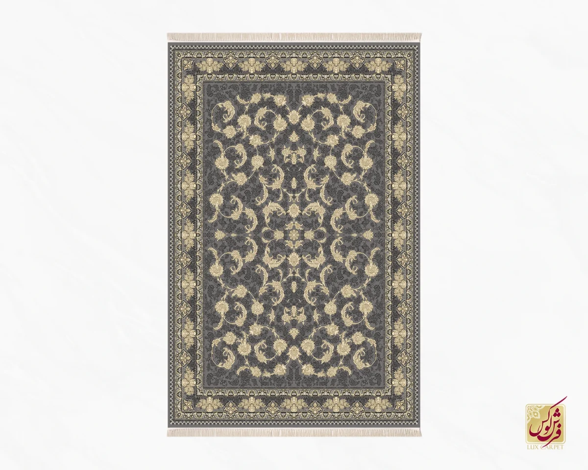 فرش کلاسیک 6023 نقره ای طلایی - تصویر 2