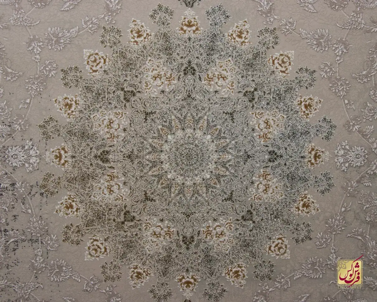فرش وینتیج vin9 کرم سبز - تصویر 3