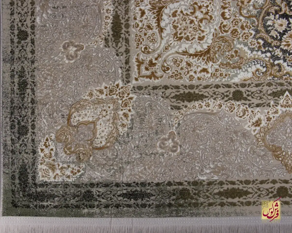 فرش وینتیج vin9 کرم سبز - تصویر 6