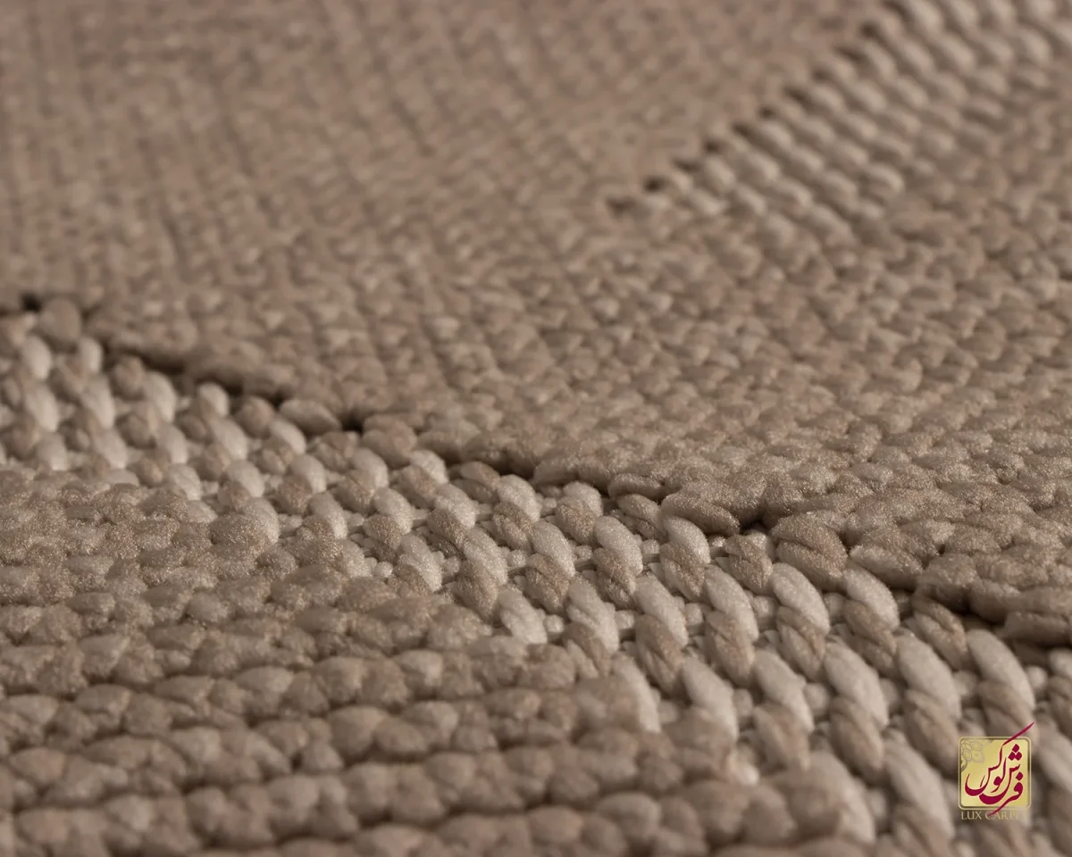 فرش مینیمال be1136 کرم نسکافه‌ای - تصویر 6