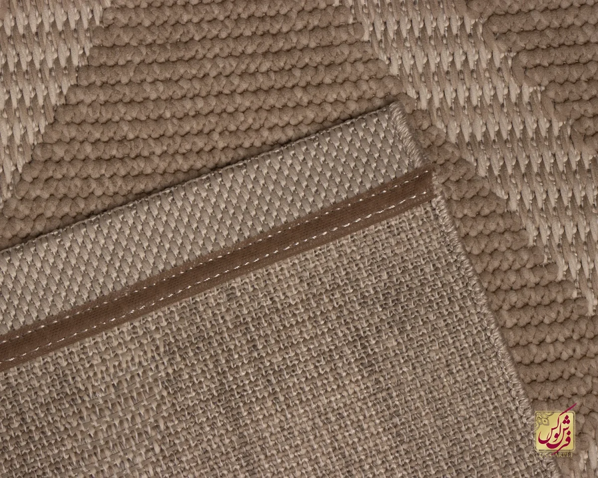 فرش مینیمال be1136 کرم نسکافه‌ای - تصویر 9