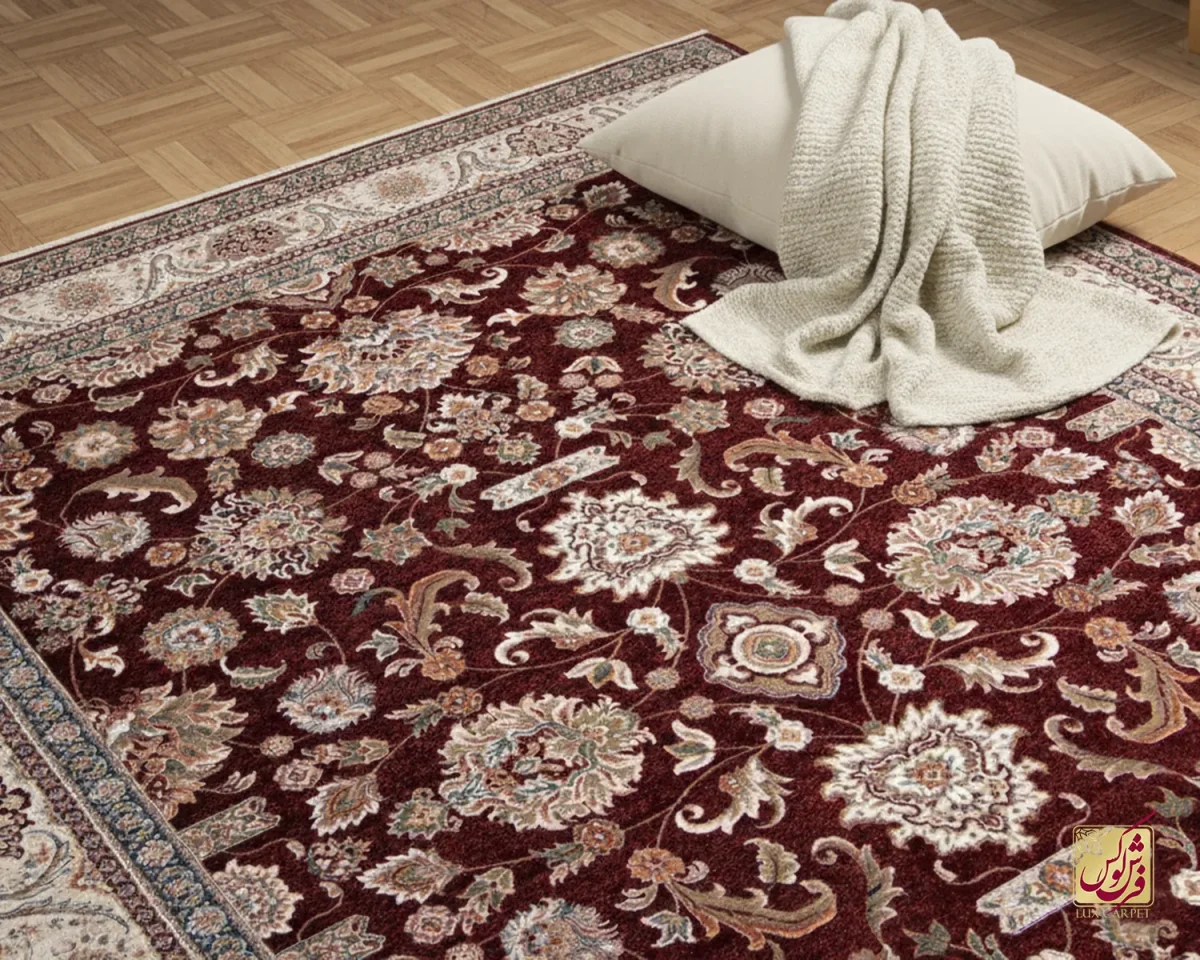 223-12 فرش وینتیج 223 لاکی کرم - تصویر 1