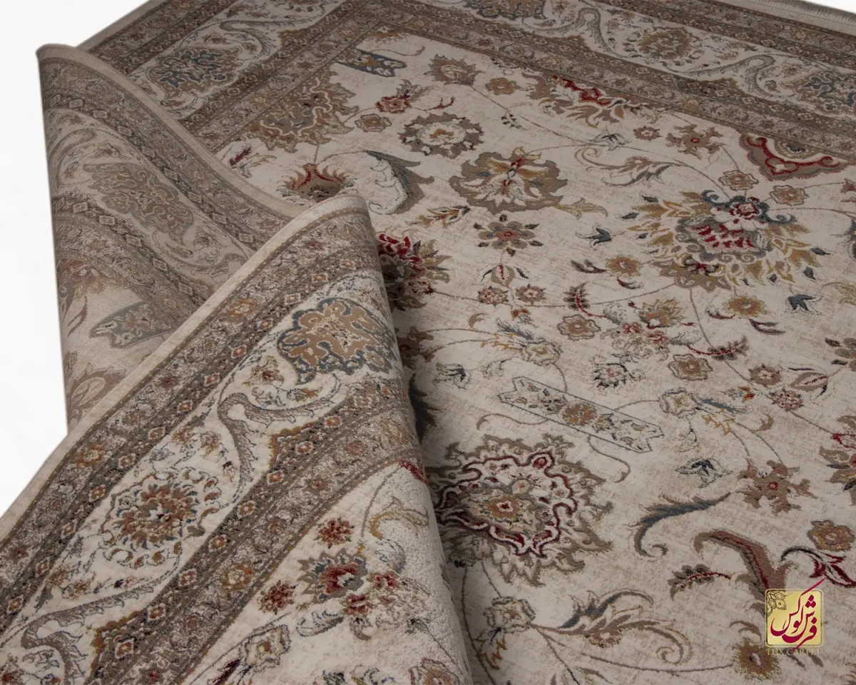 فرش وینتیج 224 کرم نسکافه‌ای - تصویر 7