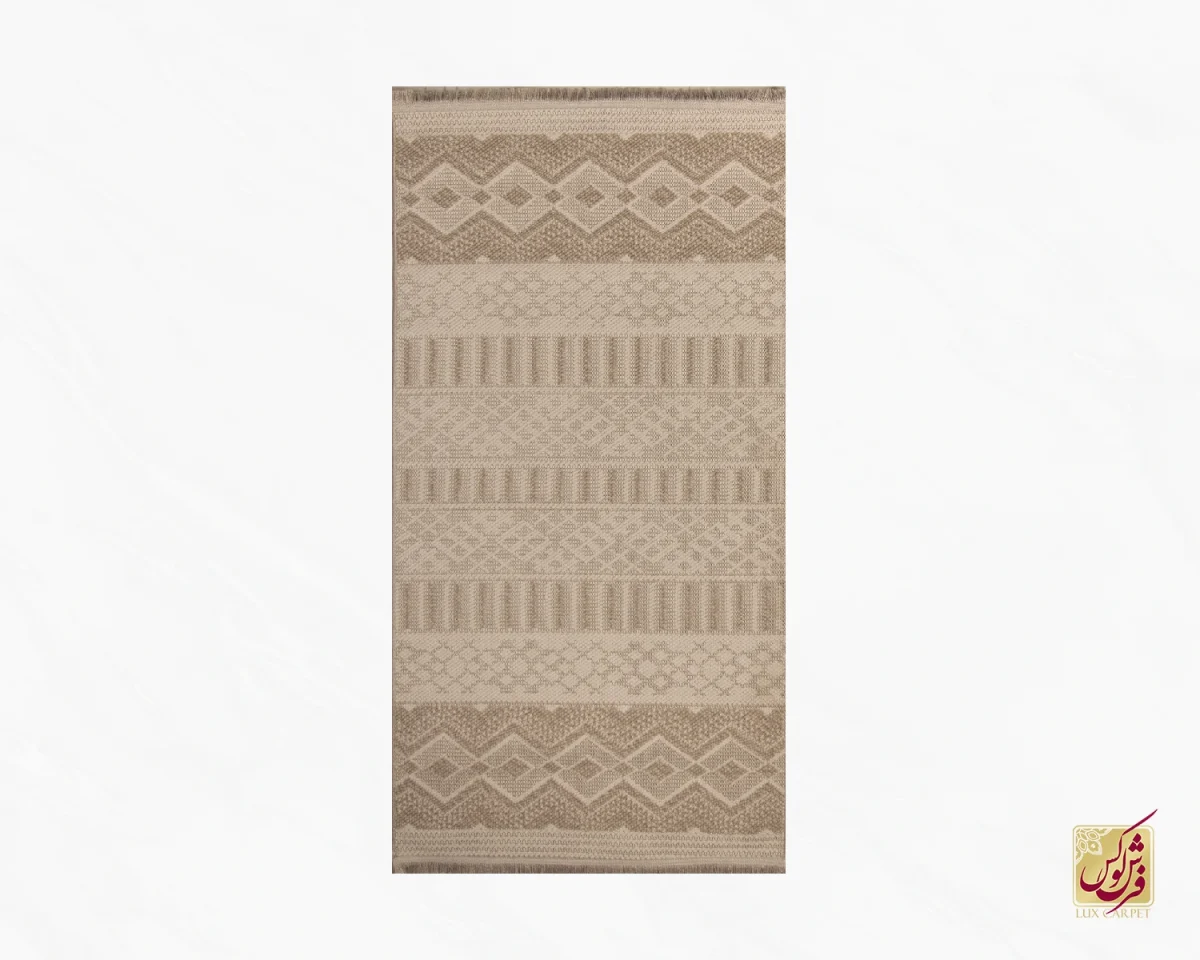 فرش کناره مینیمال 2334 کرم نسکافه ای - تصویر 2