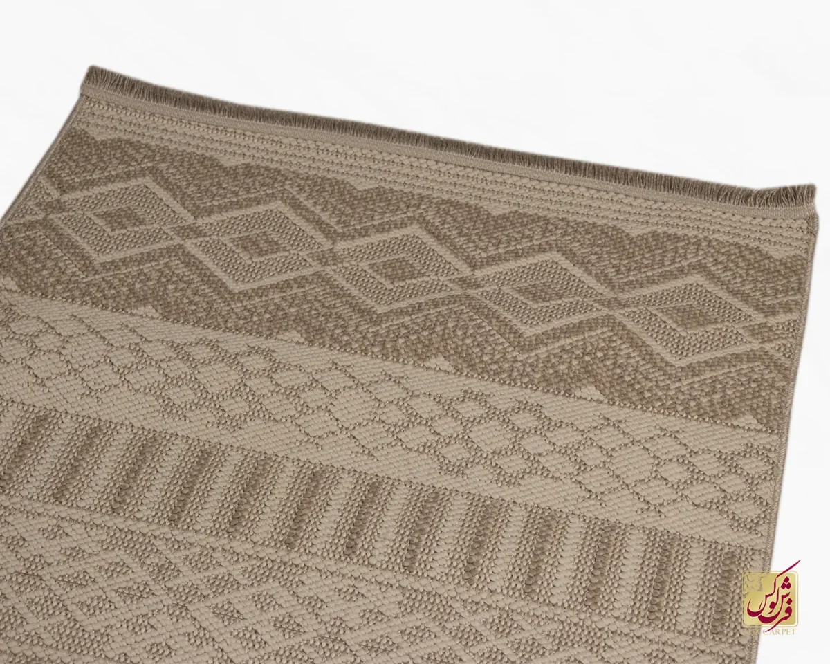فرش کناره مینیمال 2334 کرم نسکافه ای - تصویر 7