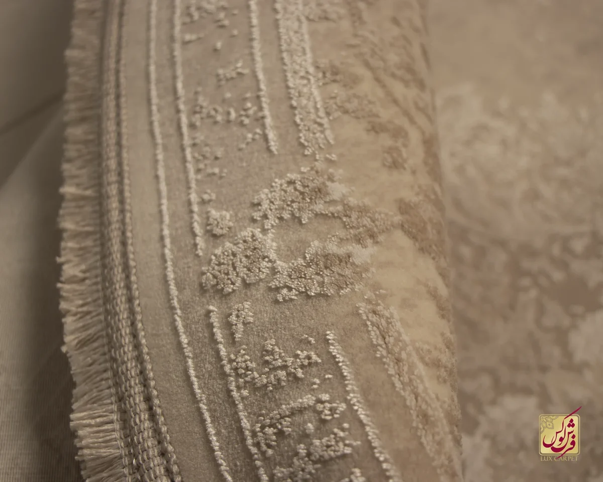 فرش گرد وینتیج 3009 نسکافه‌ای صدفی - تصویر 3