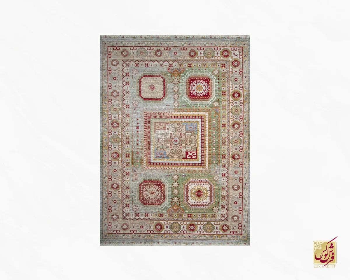 فرش وینتیج 30157 کرم سبز لاکی - تصویر 2