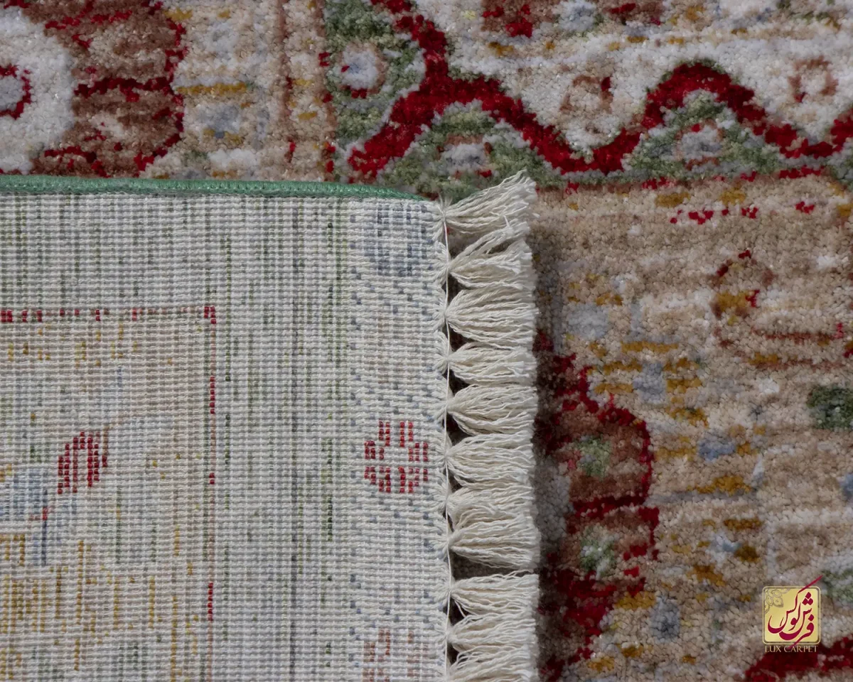 فرش وینتیج 30157 کرم سبز لاکی - تصویر 9