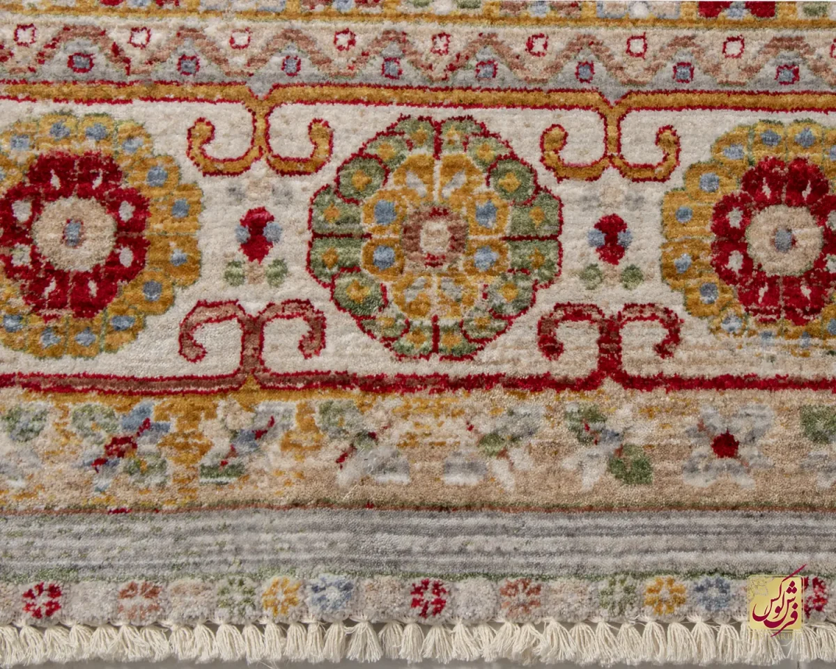 فرش وینتیج 30157 کرم سبز لاکی - تصویر 4