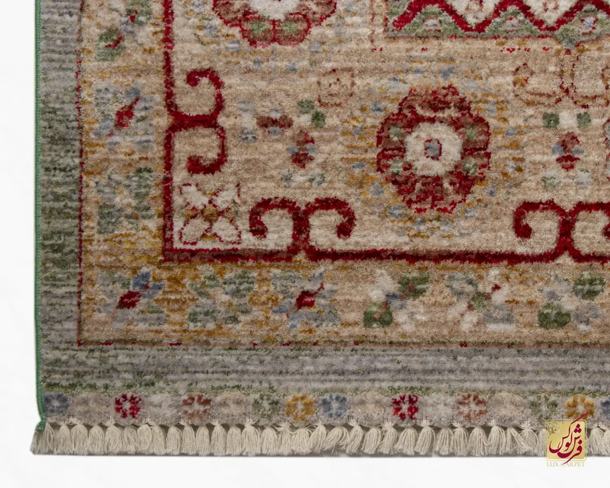 فرش وینتیج 30157 کرم سبز لاکی - تصویر 5
