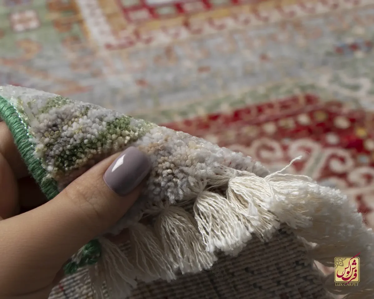 فرش وینتیج 30157 کرم سبز لاکی - تصویر 6