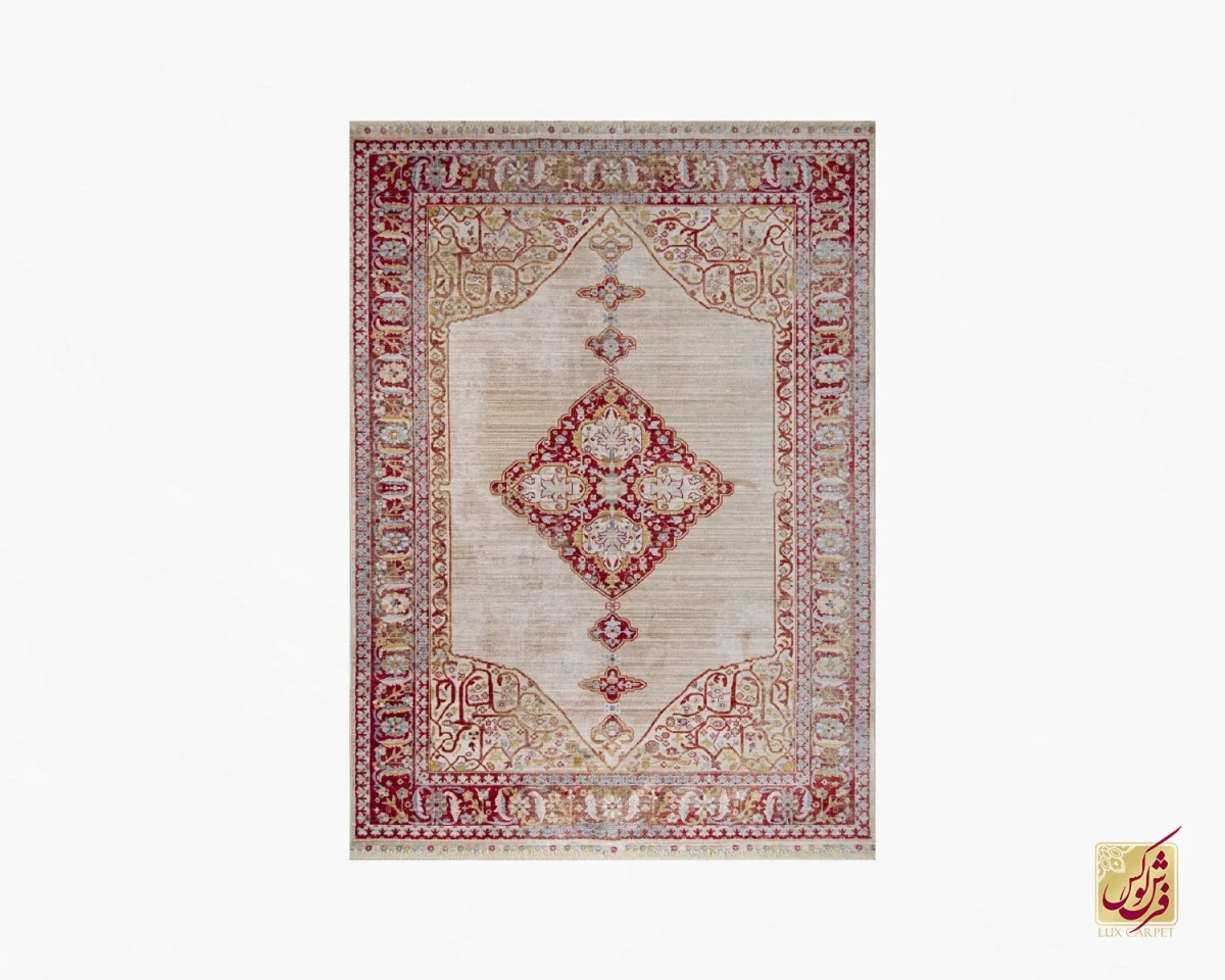 فرش وینتیج 30165 نسکافه ای لاکی - تصویر 2