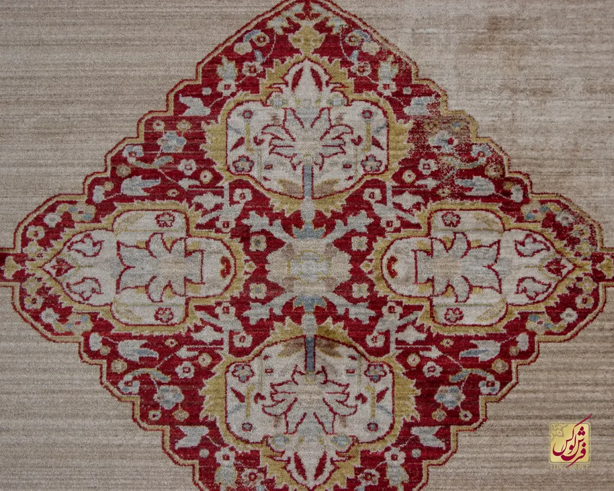 فرش وینتیج 30165 نسکافه ای لاکی - تصویر 3