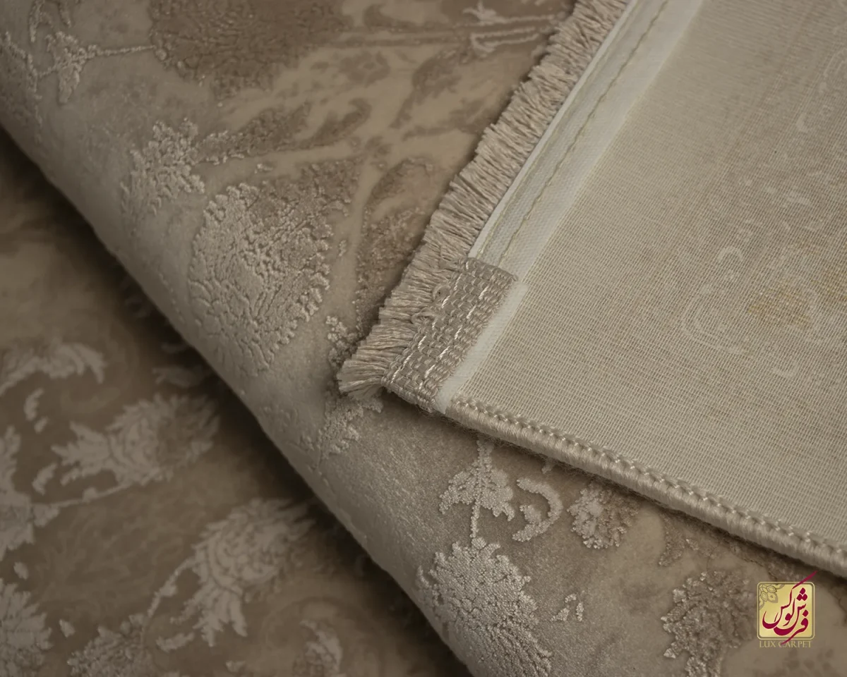 فرش کناره وینتیج 3017 نسکافه‌ای کرم حاشیه آجری - تصویر 9