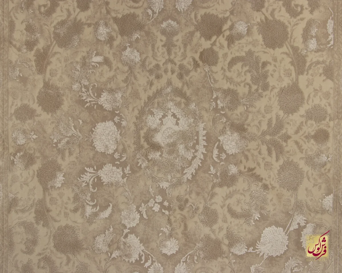 فرش کناره وینتیج 3017 نسکافه‌ای کرم حاشیه آجری - تصویر 3