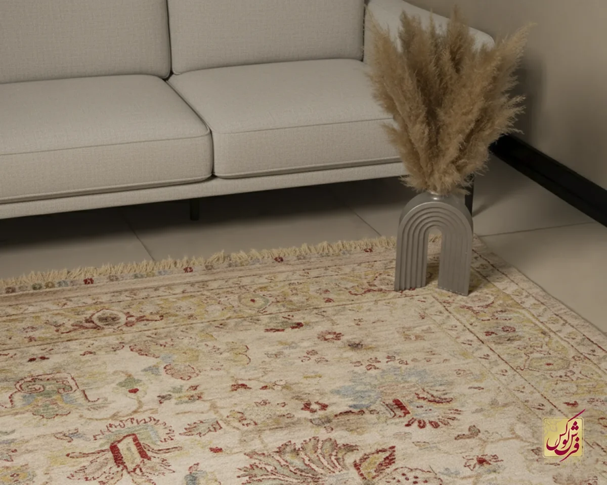 30217-7 فرش وینتیج 30217 نسکافه ای لیمویی - تصویر 1