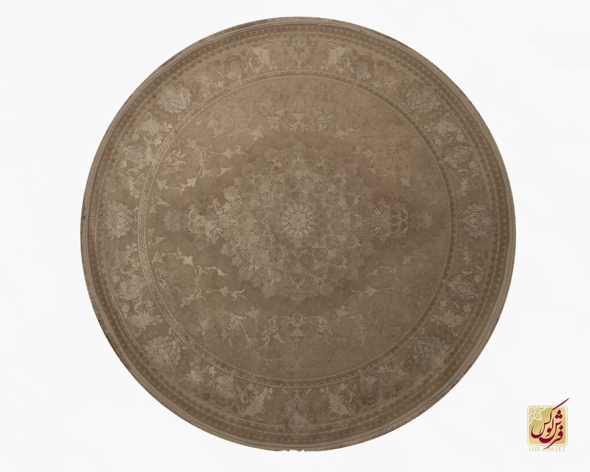 3033 فرش گرد وینتیج 3033 نسکافهای کرم - تصویر 1