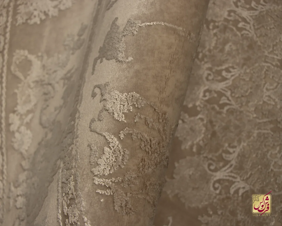 فرش گرد وینتیج 3033 نسکافه‌ای کرم - تصویر 3